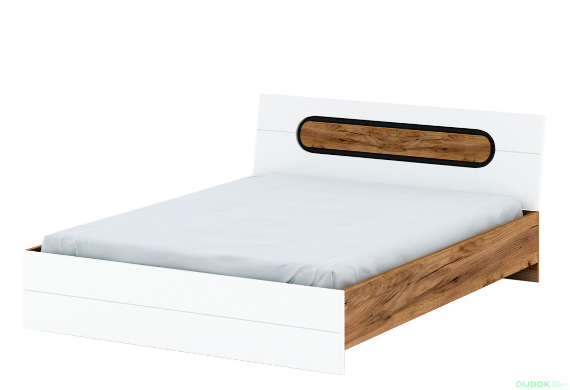 Postel 160x200 dub craft zlatý / bílý lesk Rodan
