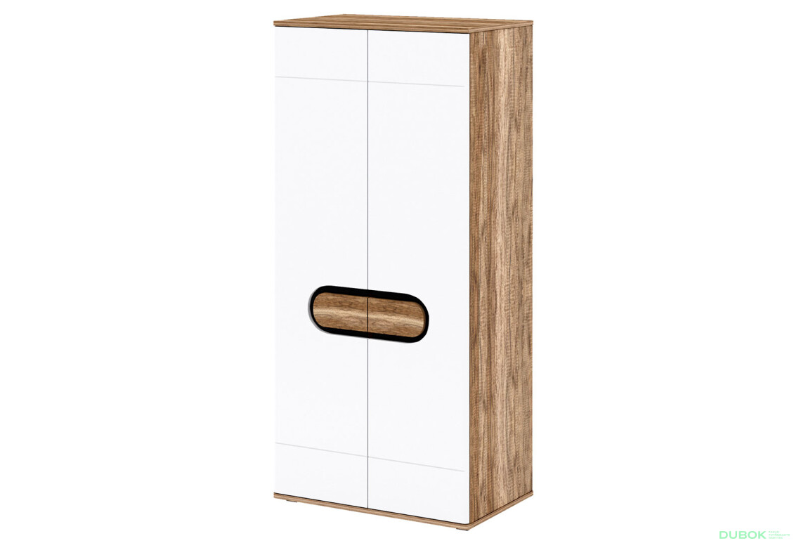 Skříň 2d dub craft zlatý / bílý lesk Rodan - Fotografie 1 Fotografie 1 - Skříň 2d dub craft zlatý / bílý lesk Rodan