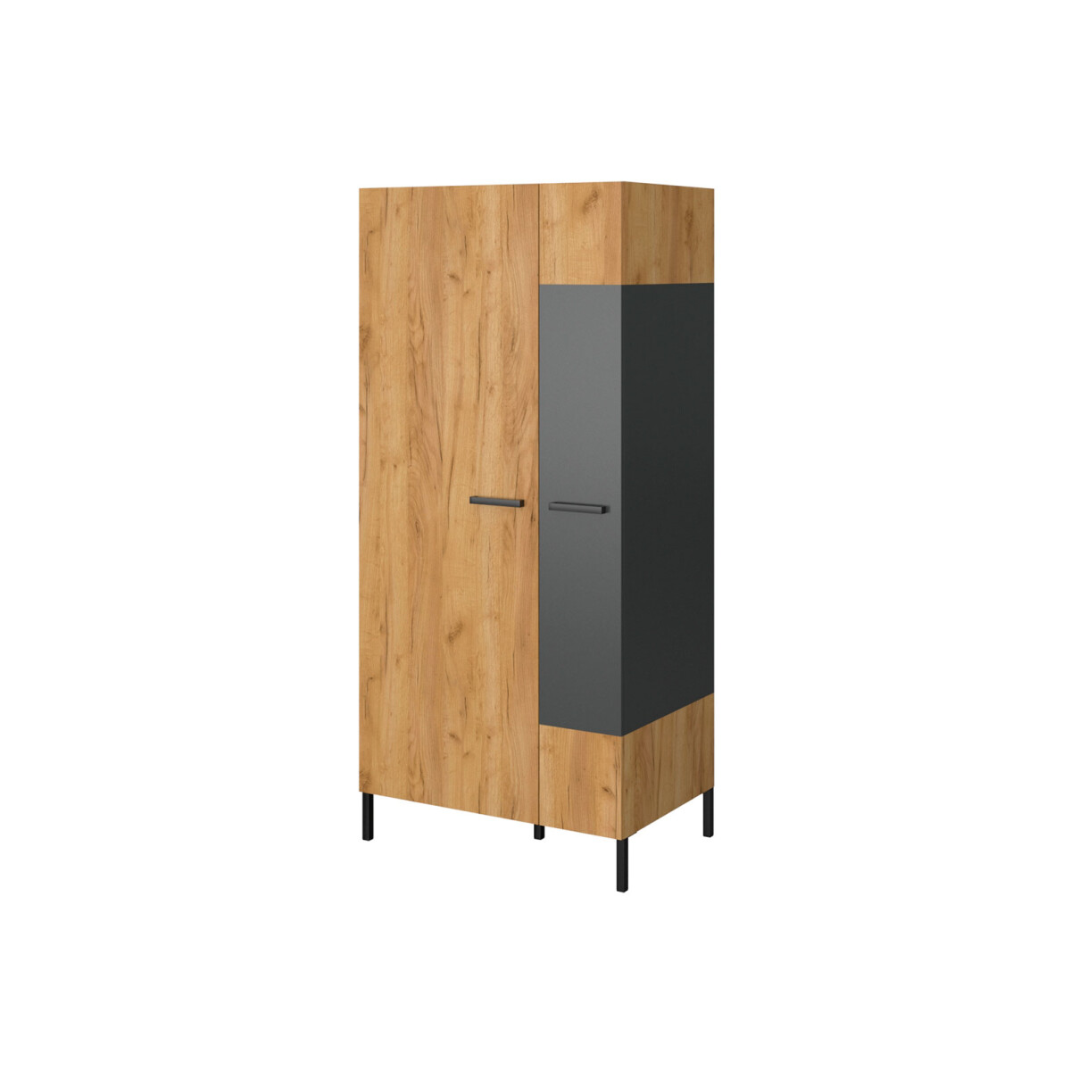 

Skříň dvoudveřová Santes 90x197x60.1 cm Dub craft zlatý / Antracit