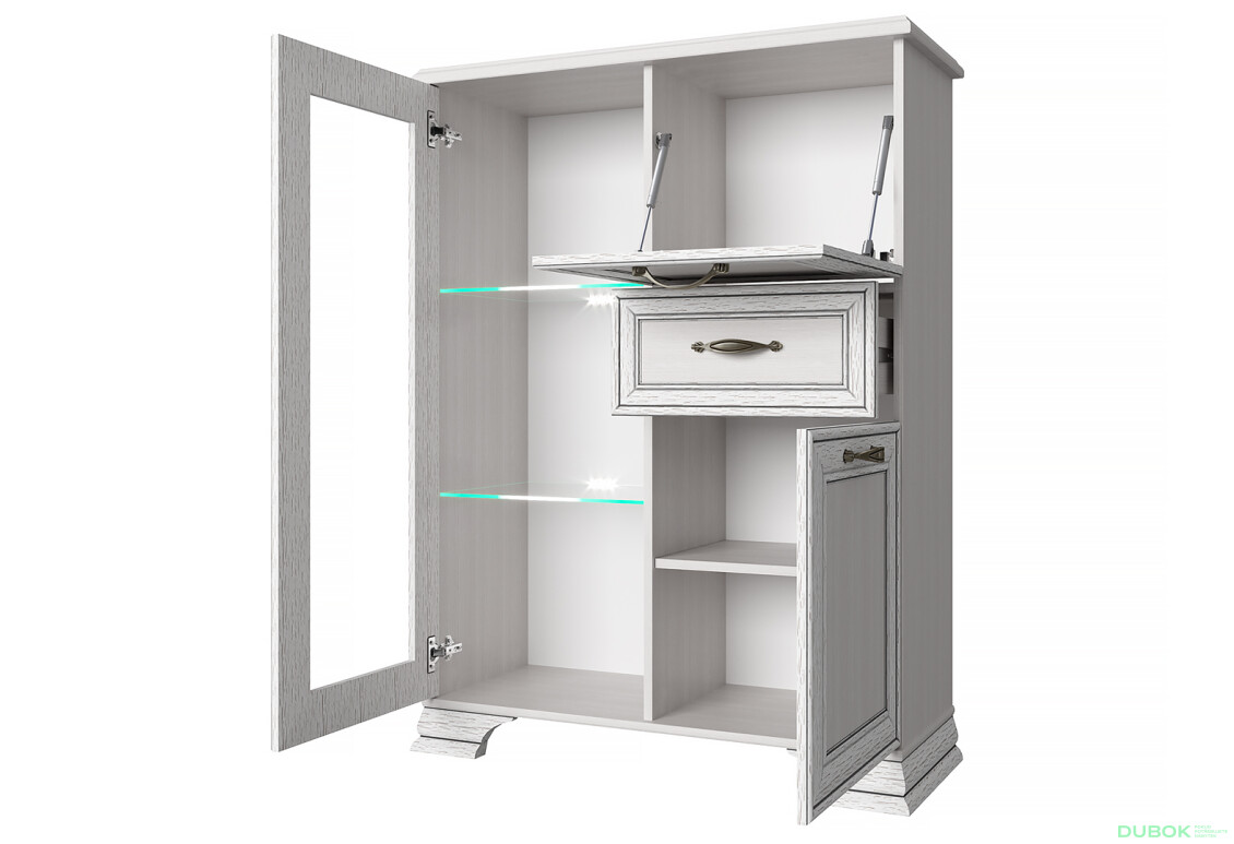 Fotografie 2 - Komoda s mini barem 1d1w1s1b woodline krém Tiffany