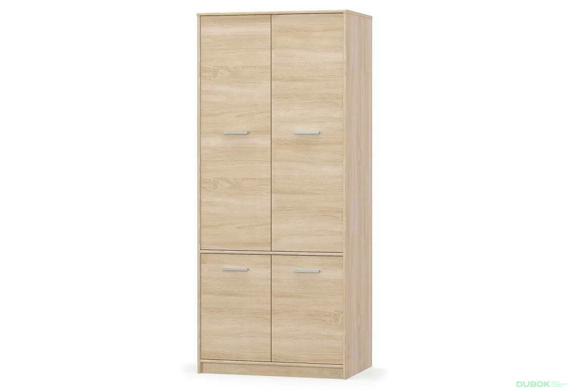 Skříň čtyřdveřová Tips 83x195x55.3 cm Dub sonoma - Fotografie 1 Fotografie 1 - Skříň čtyřdveřová Tips 83x195x55.3 cm Dub sonoma