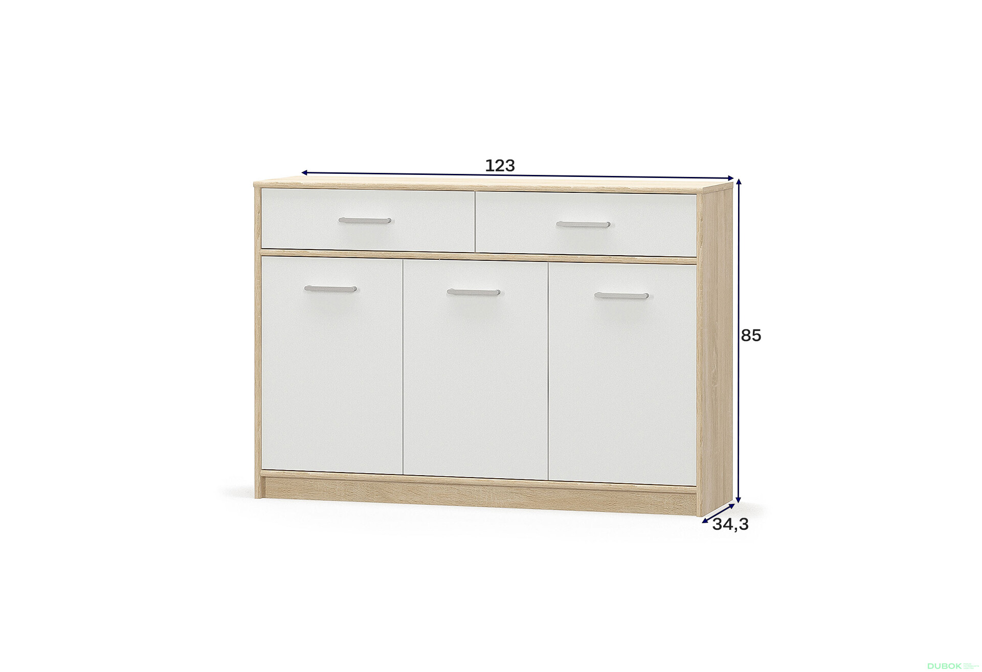 Fotografie 2 - Komoda 3d2s dub sonoma / bílý Tips