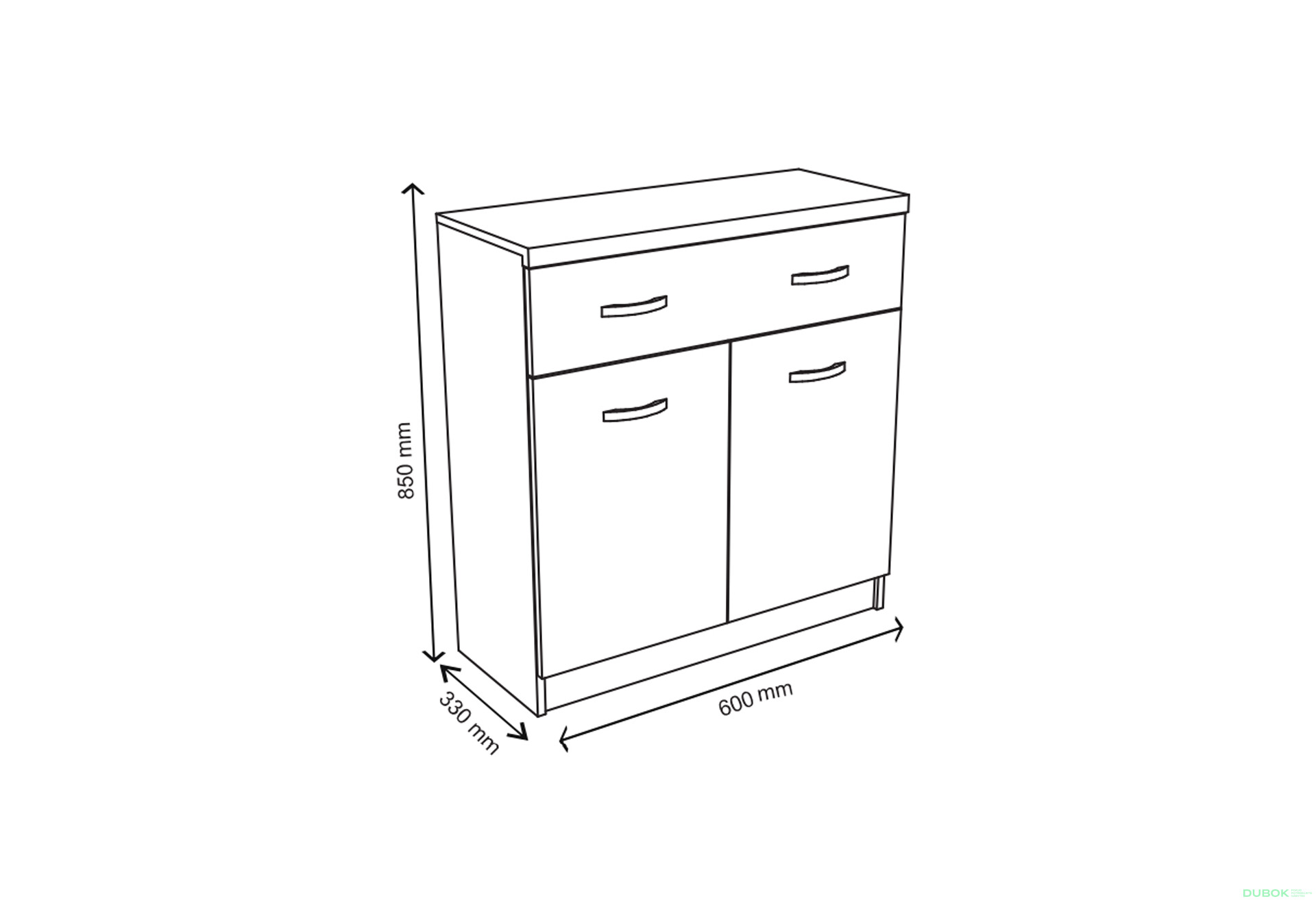 Fotografie 2 - Komoda 2d1s/60 bílá Top Mix