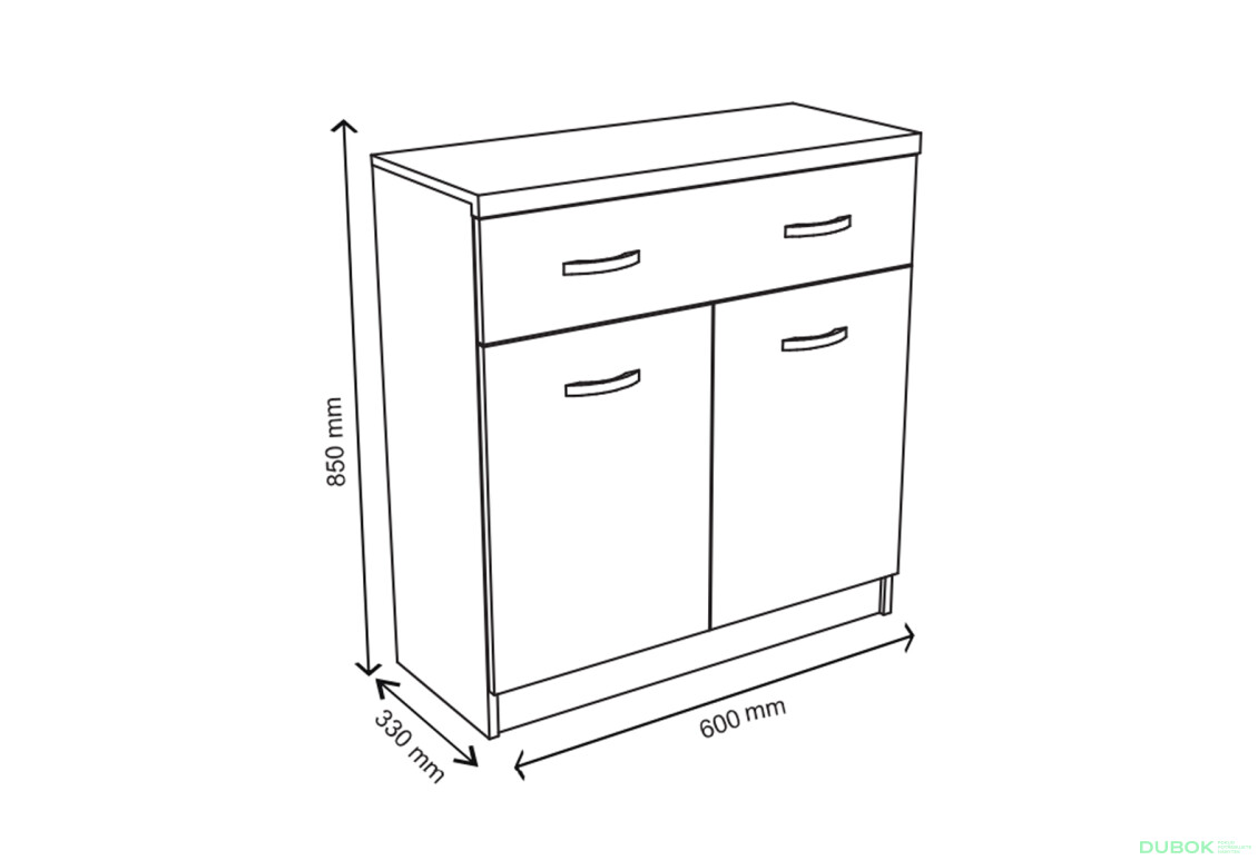 Fotografie 2 - Komoda 2d1s/60 bílá Top Mix