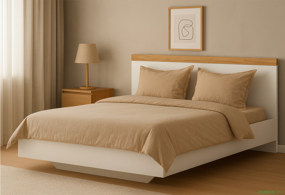 Fotografie 2 - Postel 160x200 bílá / dub wotan Vigo