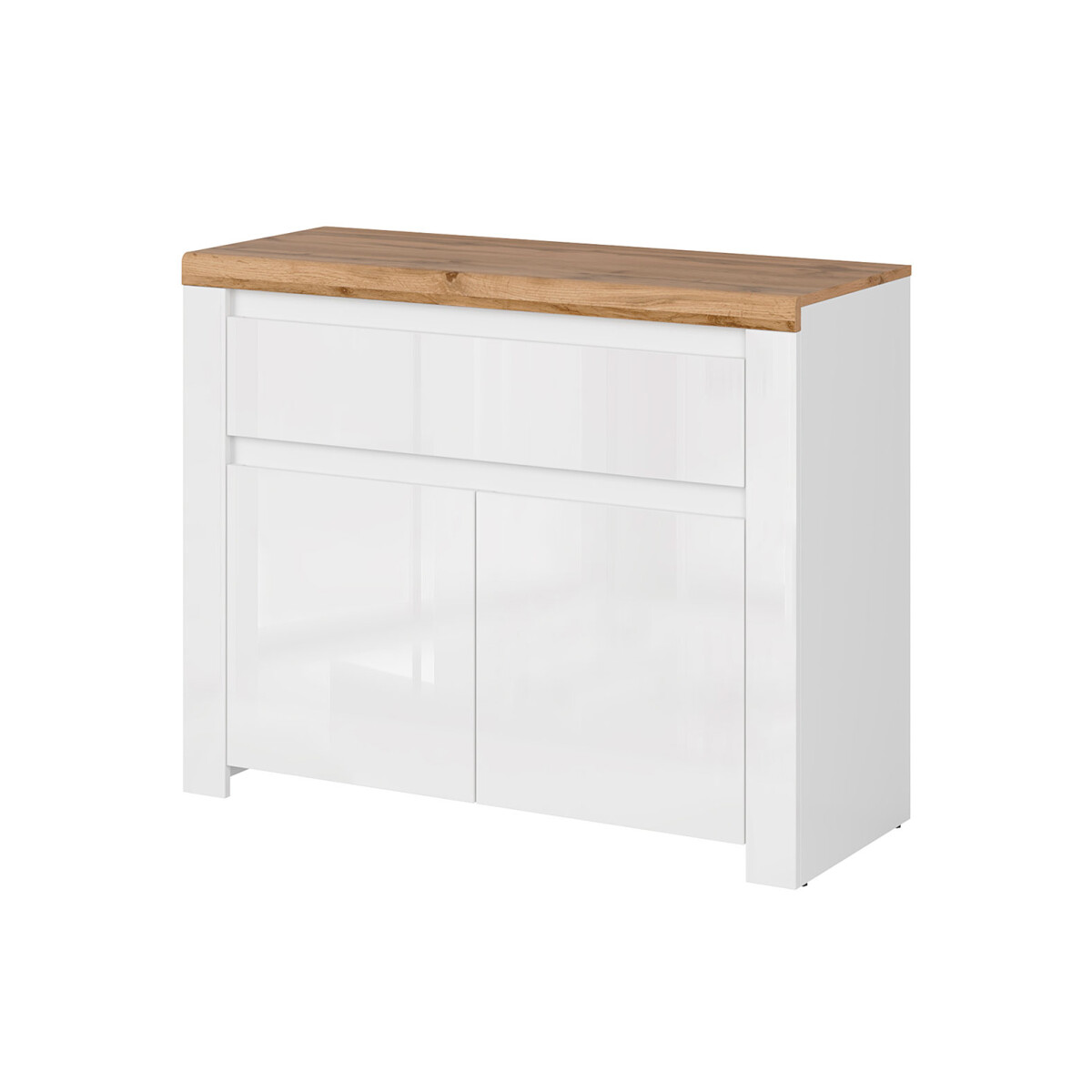 

Komoda 2d1s bílý lesk / dub wotan Vigo