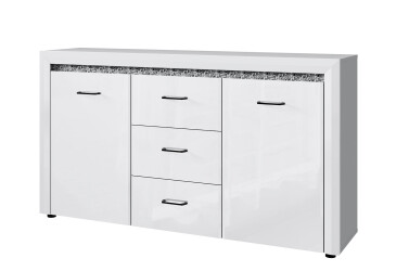 Komoda 2d3s bílý lesk WhiteBlack