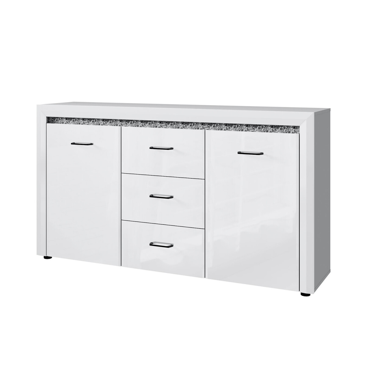 

Komoda 2d3s bílý lesk WhiteBlack