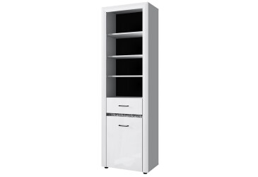 Regál otevřený 1d1s bílý lesk WhiteBlack