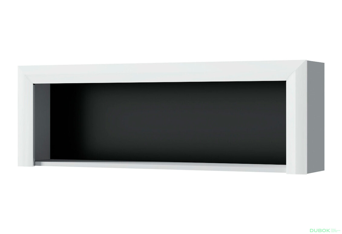 Regál na stěnu 115 bílý lesk WhiteBlack