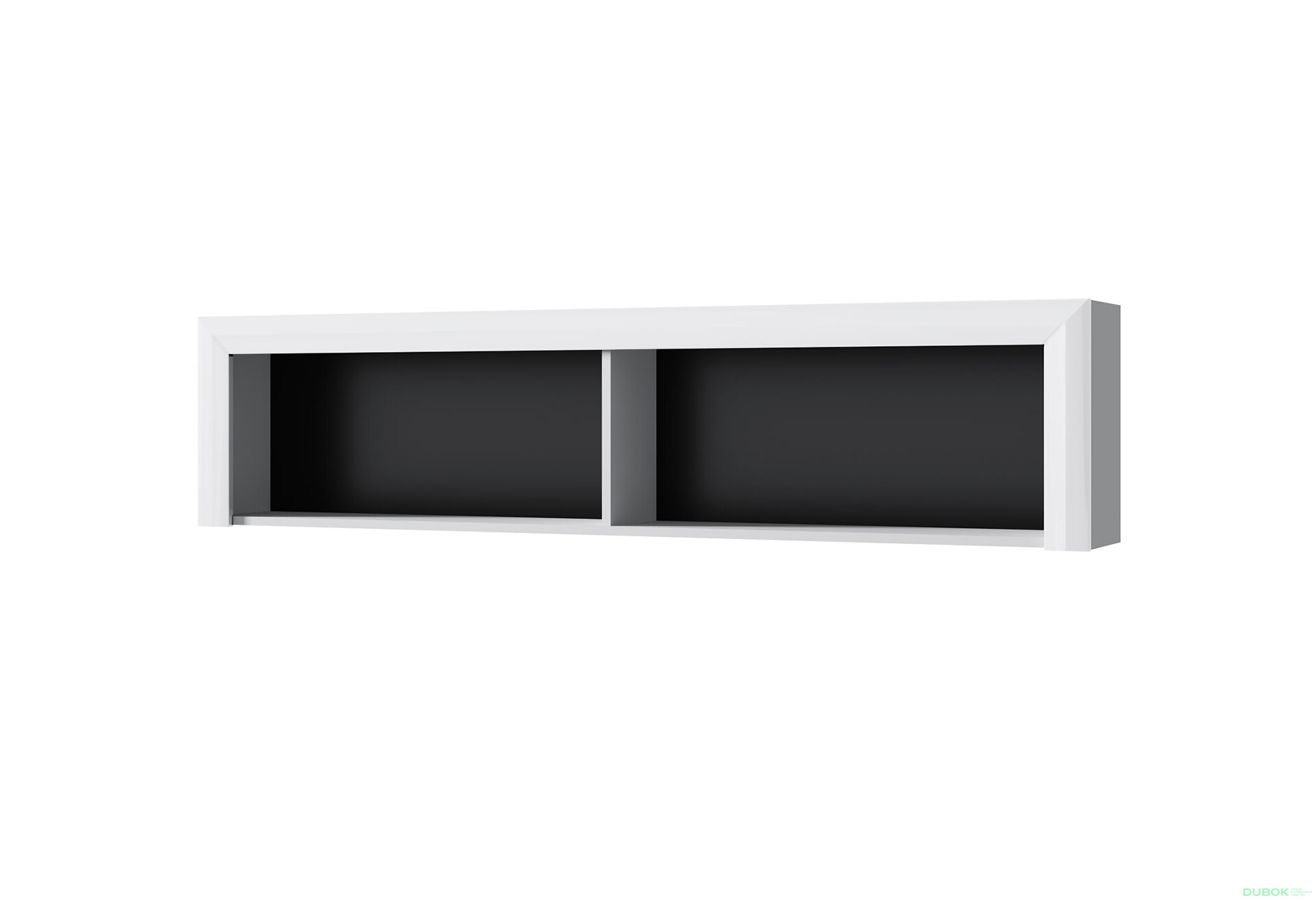 Fotografie 1 - Regál na stěnu 165 bílý lesk WhiteBlack