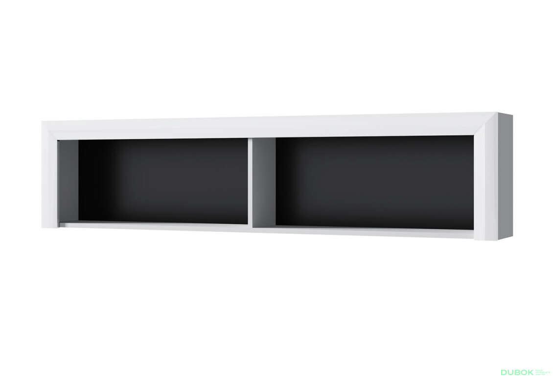 Regál na stěnu 165 bílý lesk WhiteBlack