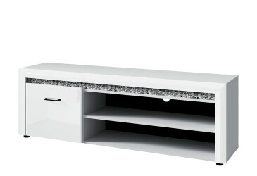 TV stolek 1d/165 bílý lesk WhiteBlack