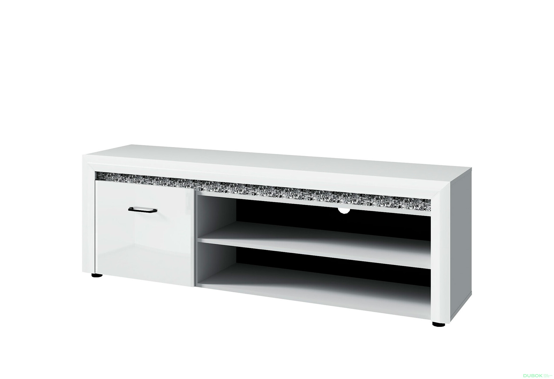 Fotografie 1 - TV stolek 1d/165 bílý lesk WhiteBlack