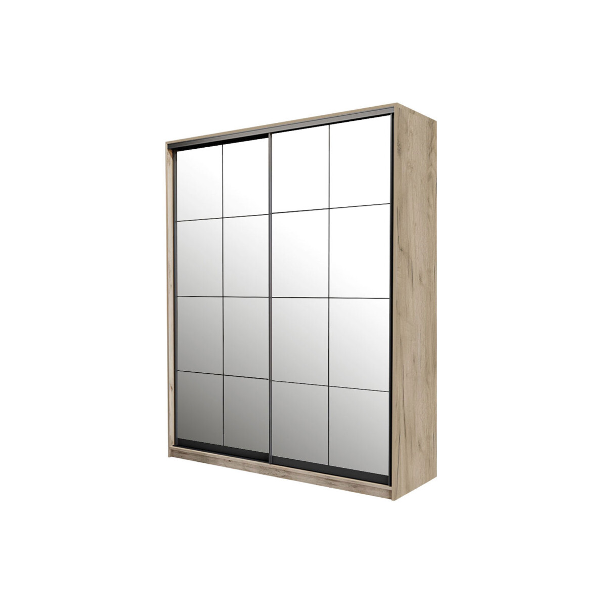 

Skříň s posuvnými dveřmi 2 zrcadla 150x240x60 cm Loft Lines BL Dub kraft šedý