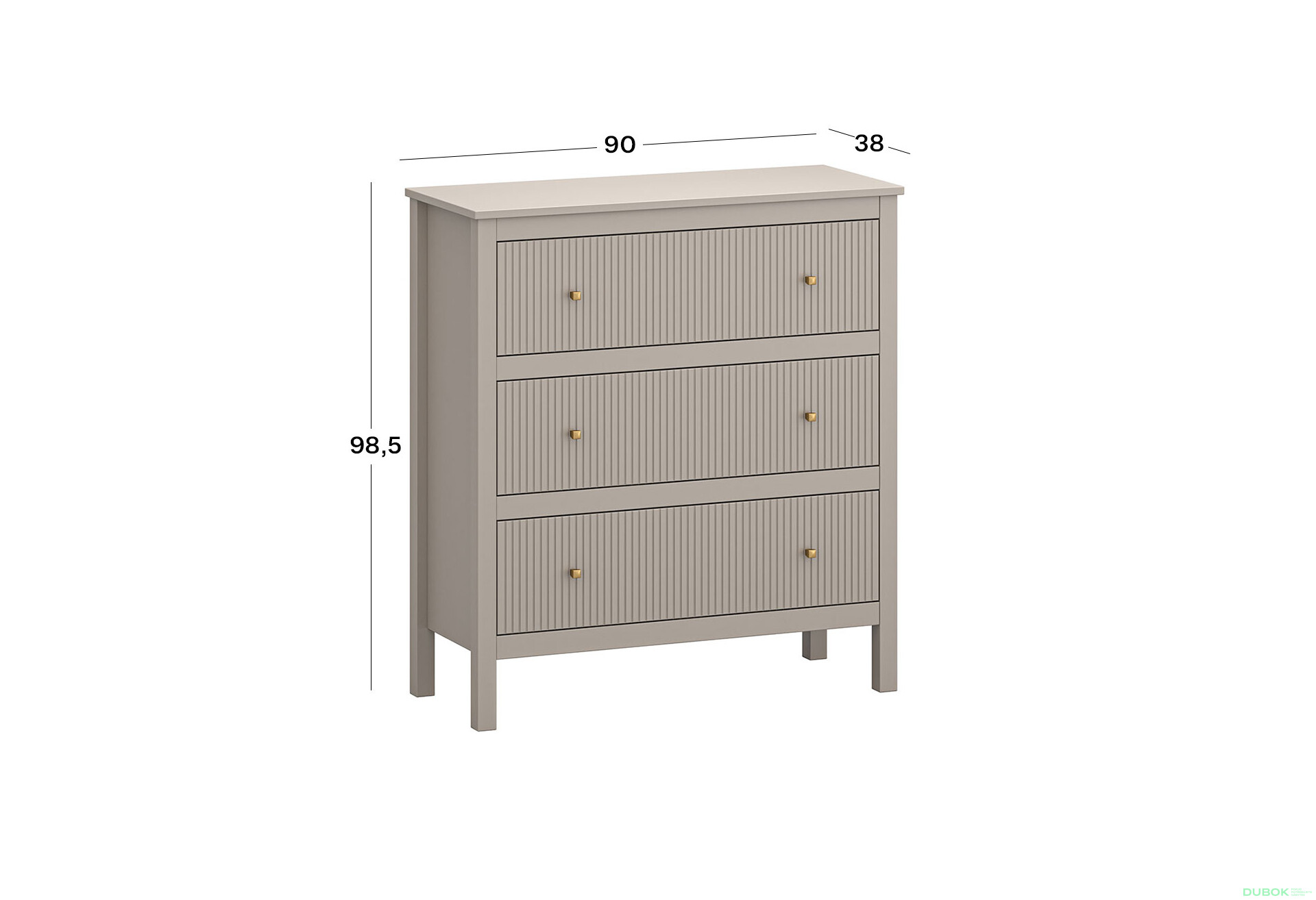 Fotografie 3 - Komoda 3s (K) taupe Kleo