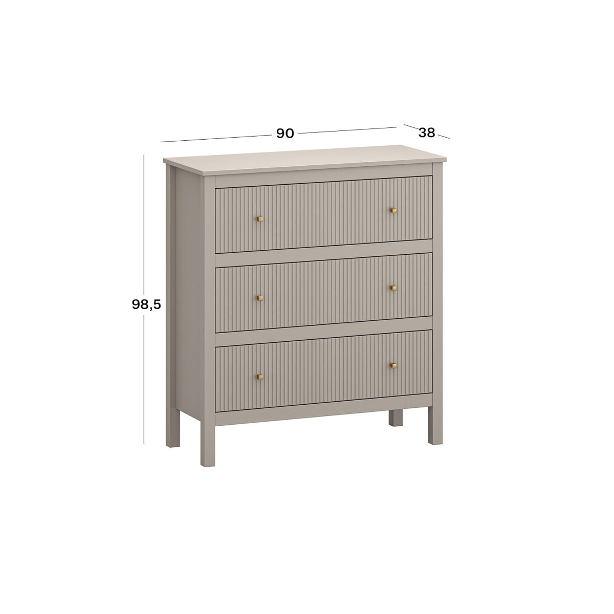 Komoda 3s (K) taupe Kleo (obrázek 3)