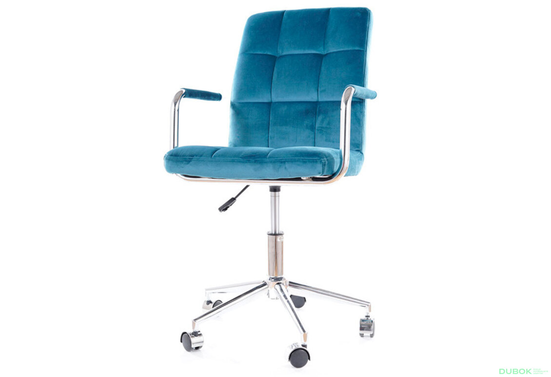 Otočné křeslo Q-022 Velvet, tyrkysový Bluvel 85