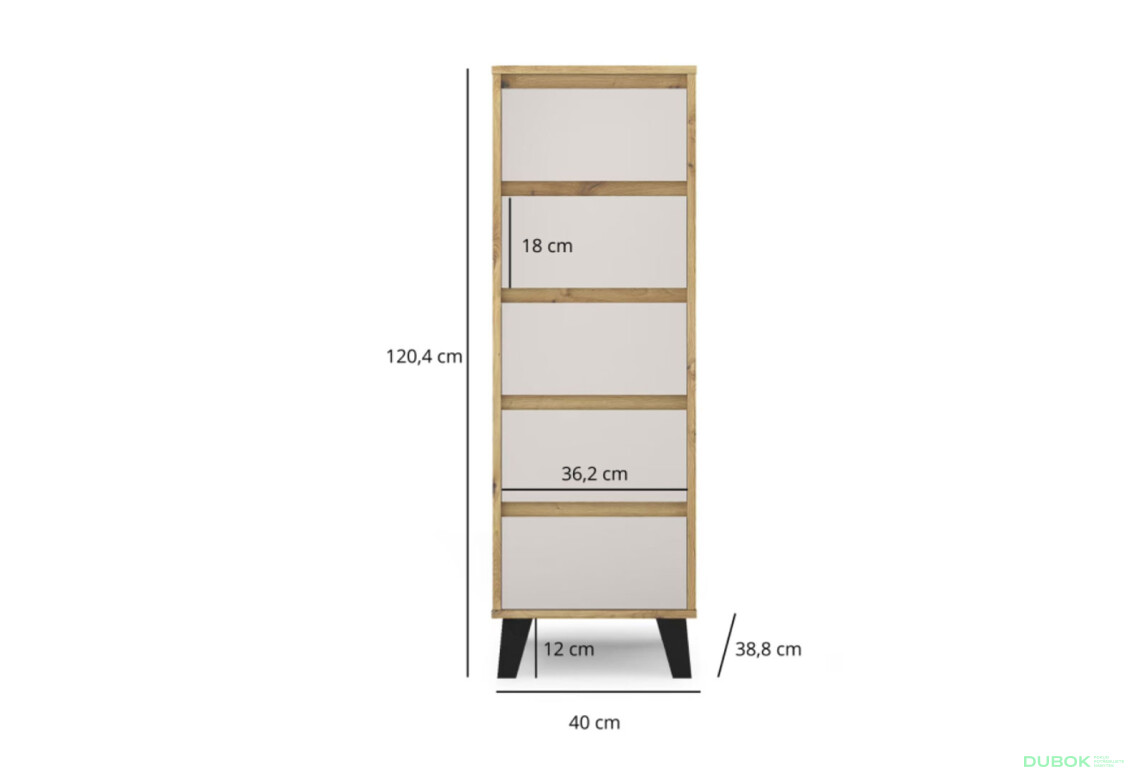 Fotografie 5 - Komoda Borg 5s/40 dub artisan / kašmír