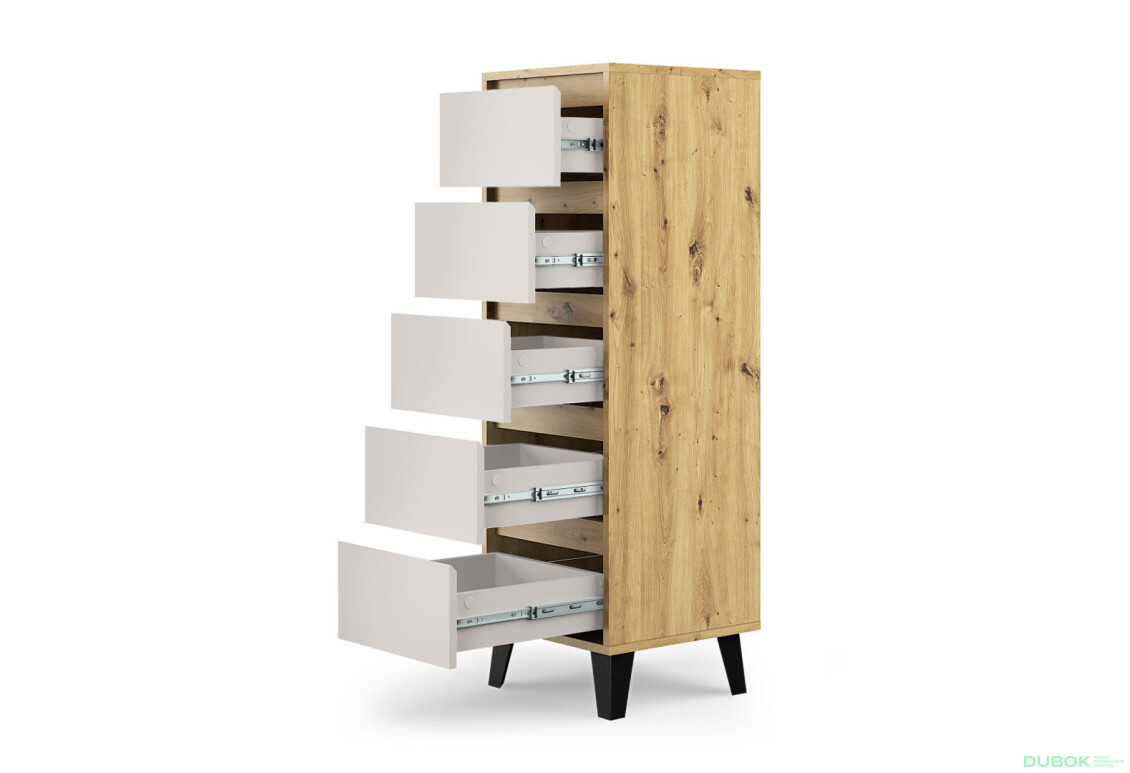 Fotografie 3 - Komoda Borg 5s/40 dub artisan / kašmír