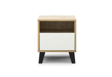 Noční stolek Borg 1s dub artisan / bílý