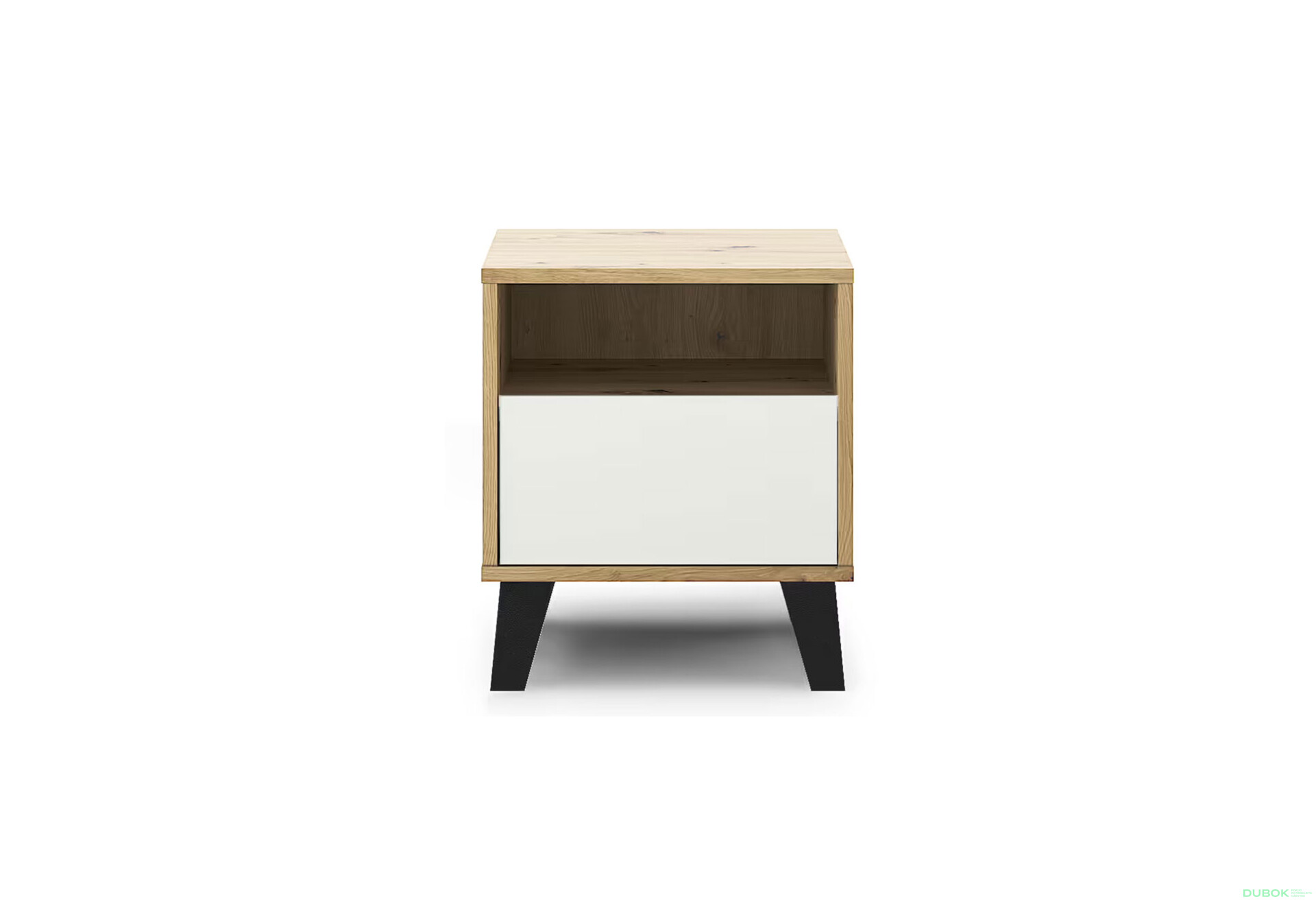 Fotografie 1 - Noční stolek Borg 1s dub artisan / bílý