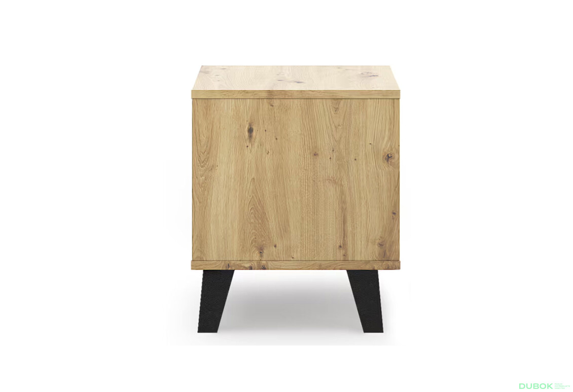 Fotografie 5 - Noční stolek Borg 1s dub artisan / bílý