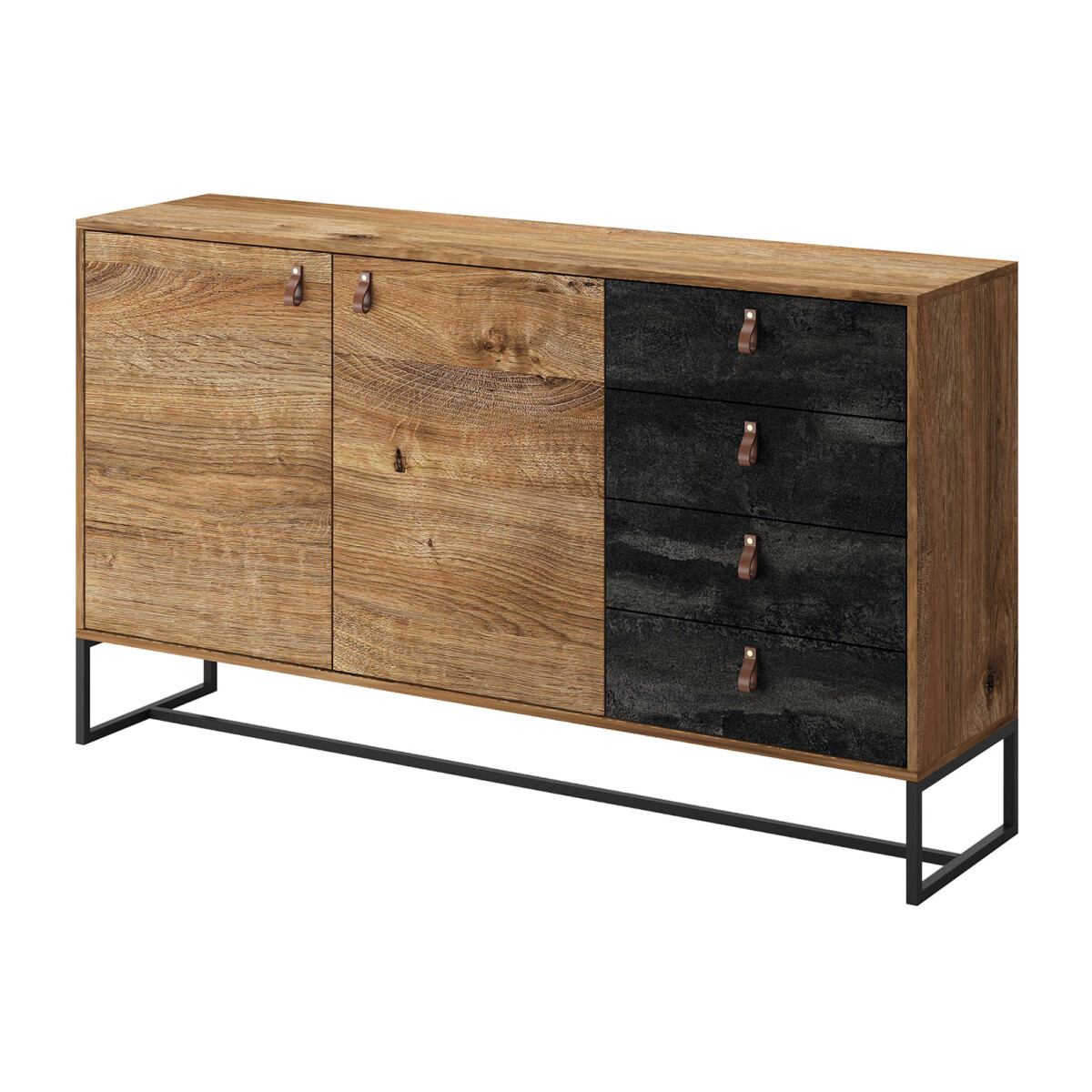 

Komoda DK153 dub ribbeck / černý kámen Dark