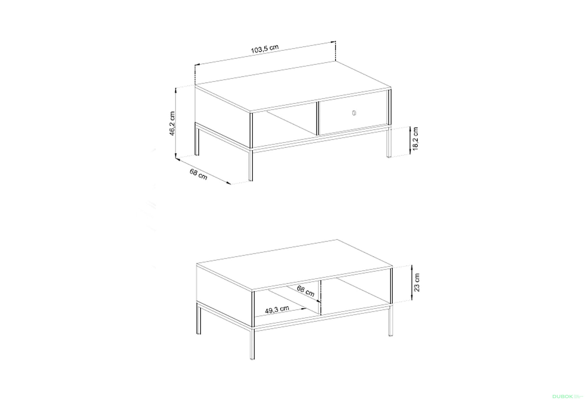 Fotografie 7 - Konferenční stolek ML104 Mono bordo