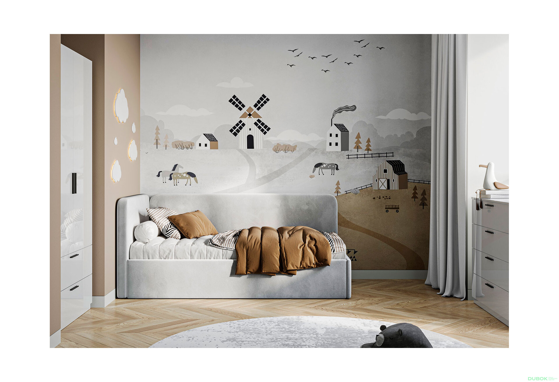 Fotografie 4 - Postel měkká s matrací Sofie New 0,9x2,0 výsuvná s rámem Happy