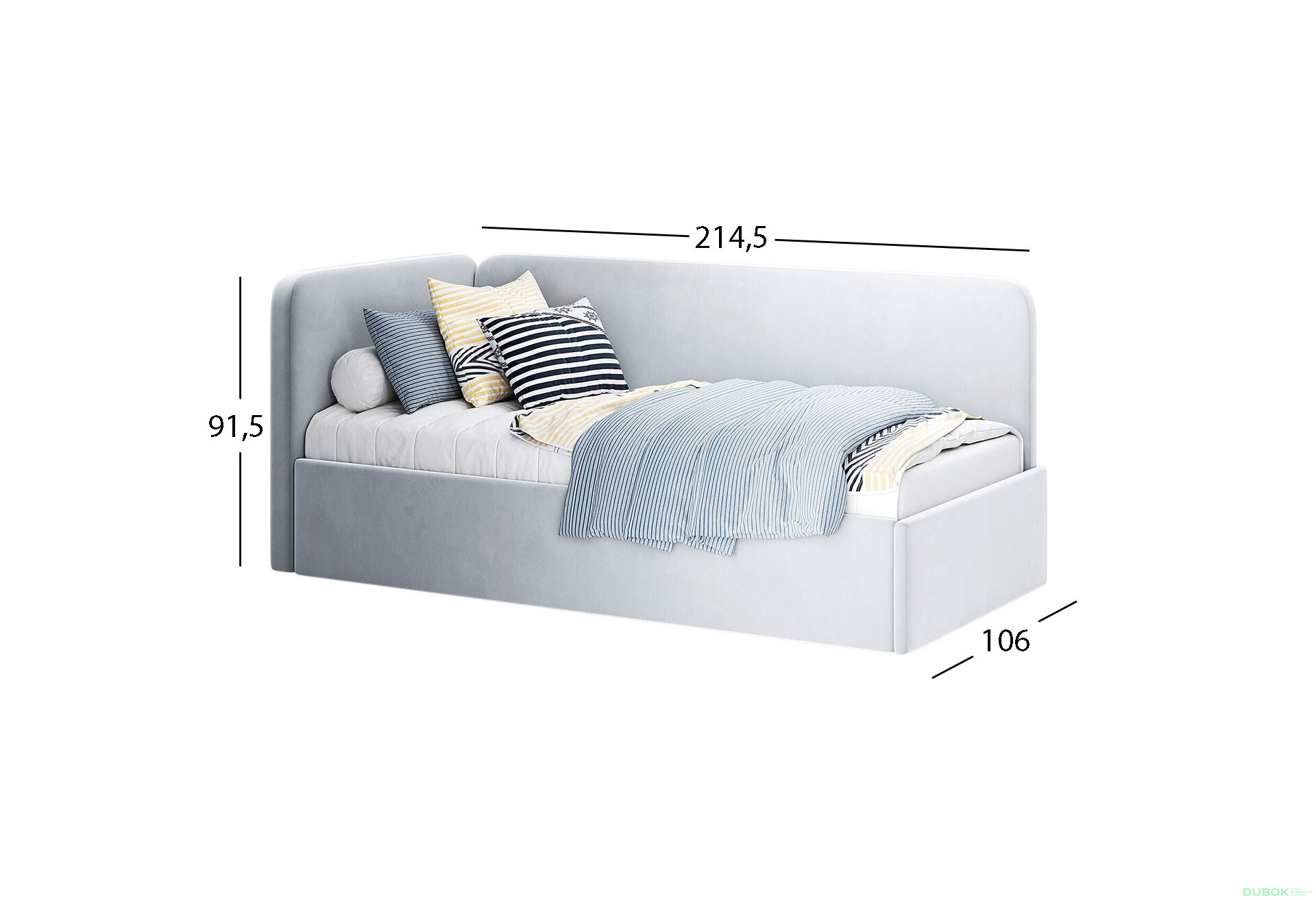 Fotografie 4 - Měkká postel 0,9 zvedací s rámem Happy