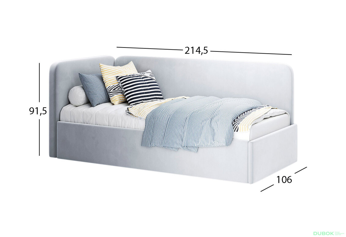 Fotografie 4 - Měkká postel 0,9 zvedací s rámem Happy