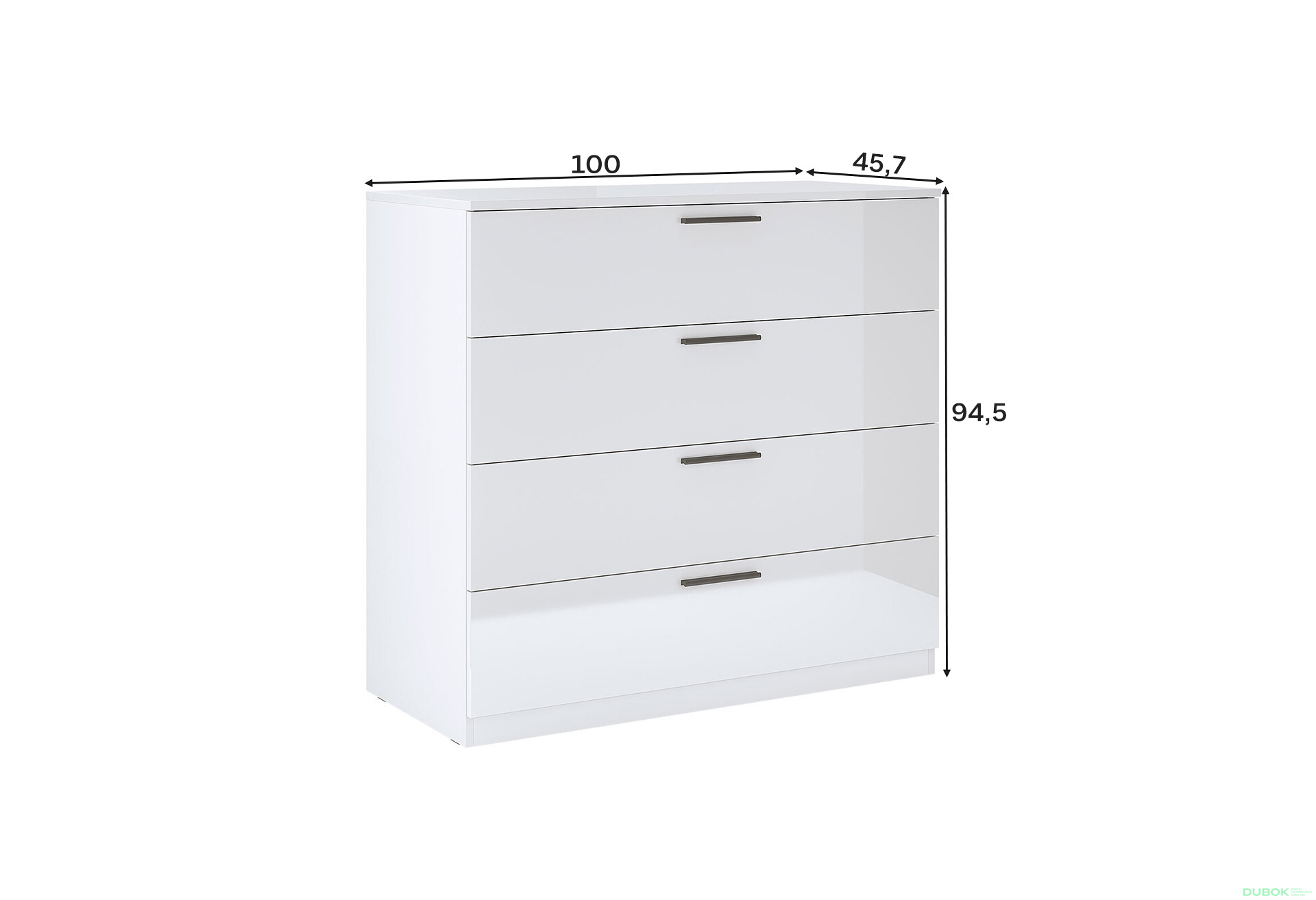 Fotografie 4 - Komoda 4šx bílý lesk Happy