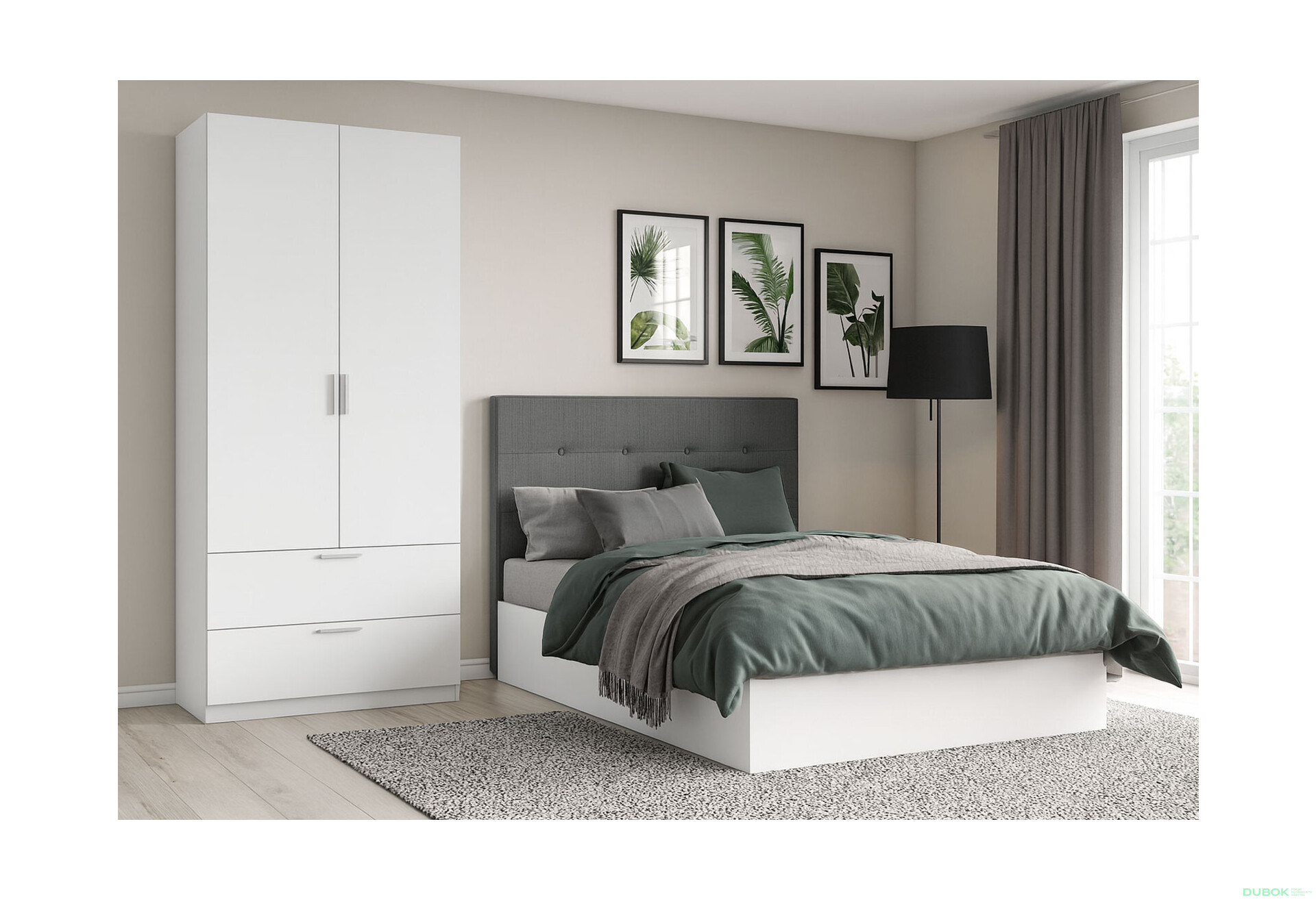 Fotografie 2 - Skříň 2dv 2šx bílý lesk Happy