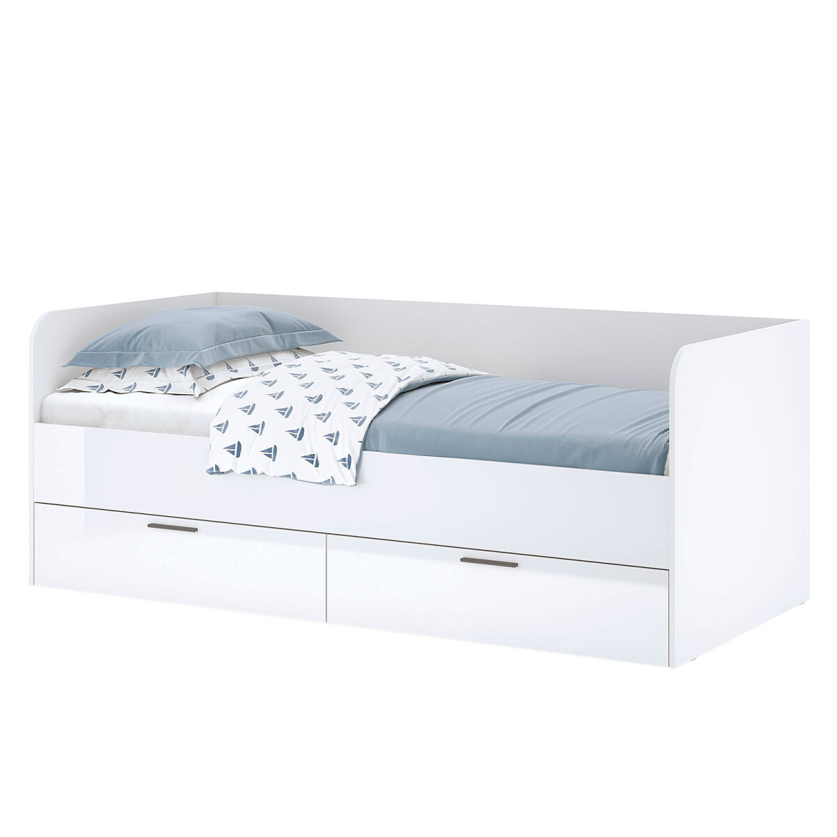 

Postel 0,9x2,0 s rámem bílý lesk Happy