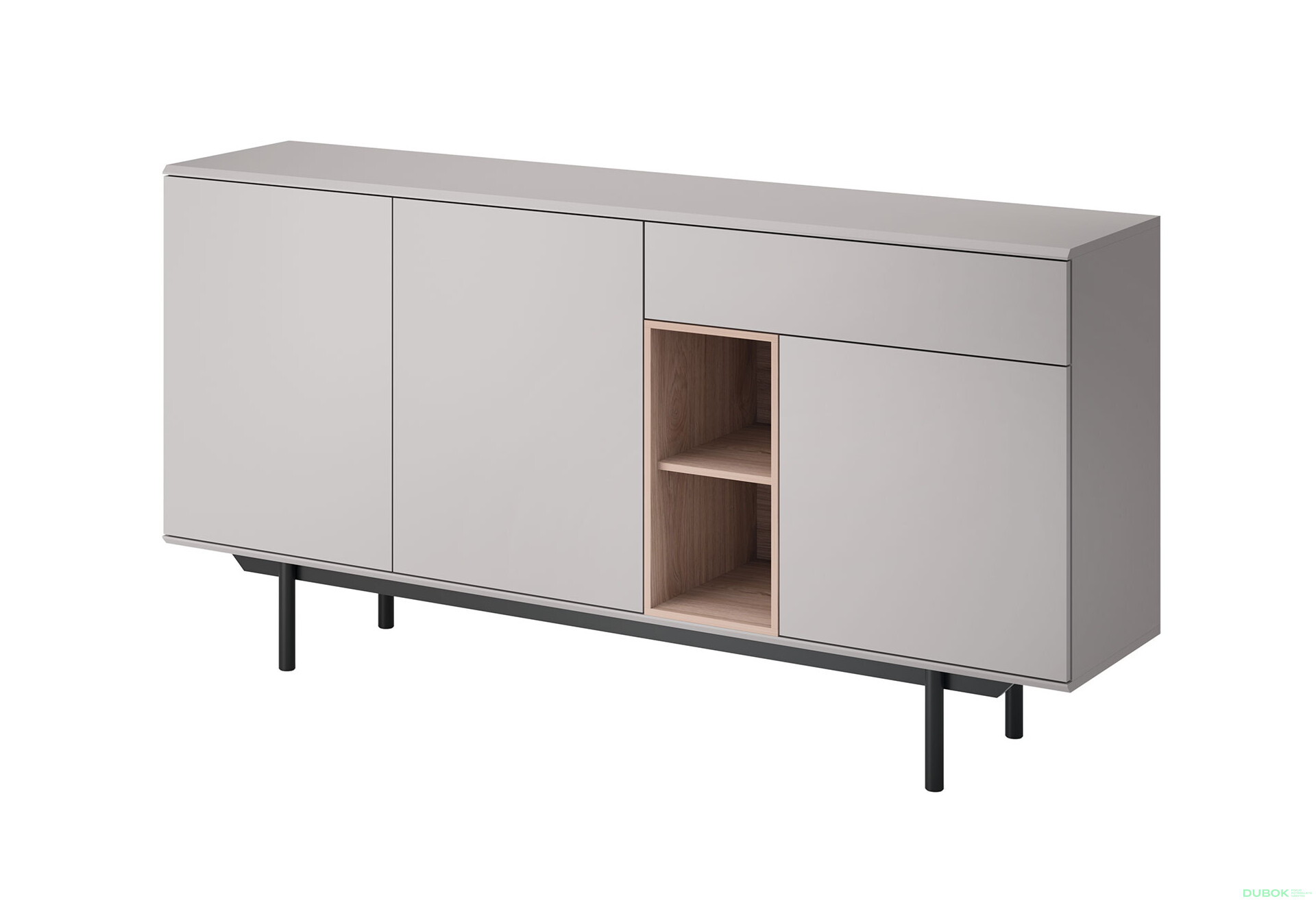 Fotografie 1 - Komoda IK175 šedá / jackson hickory Inox