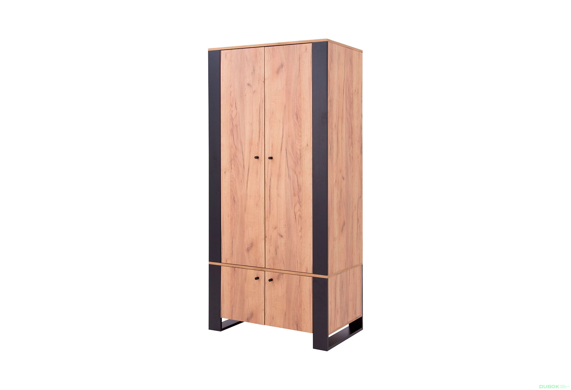 Fotografie 1 - Skříň čtyřdveřová Wood 90x195x55 cm Dub craft zlatý