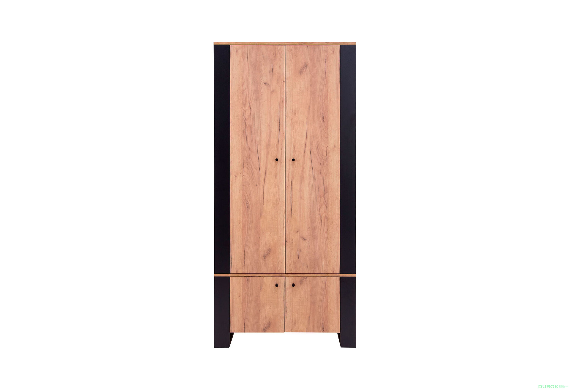 Fotografie 2 - Skříň čtyřdveřová Wood 90x195x55 cm Dub craft zlatý