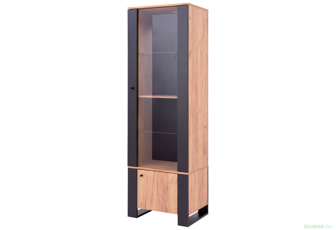 Vitrína 1d1w dub craft zlatý Wood