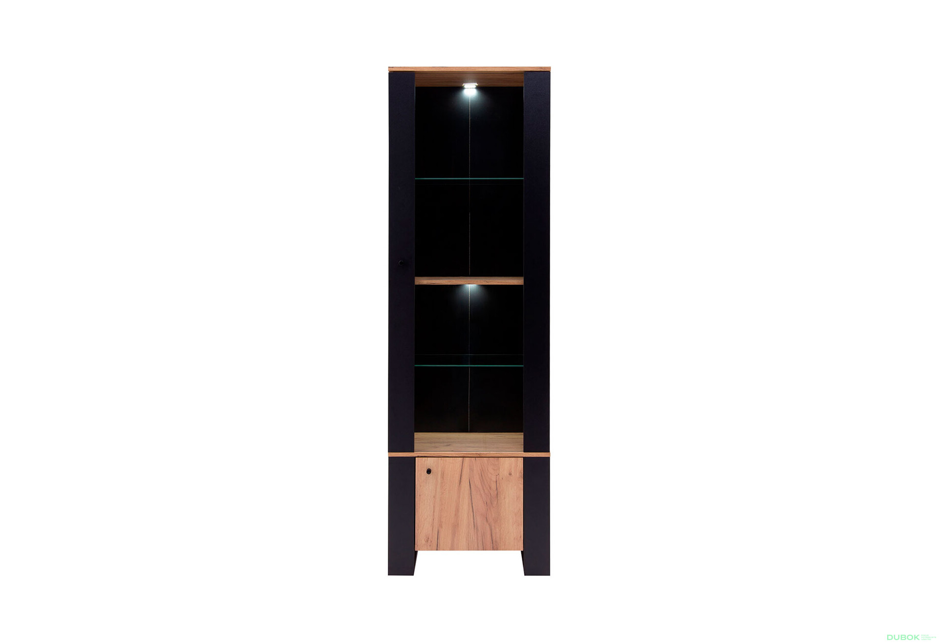 Vitrína 1d1w dub craft zlatý Wood - Fotografie 2 Fotografie 2 - Vitrína 1d1w dub craft zlatý Wood