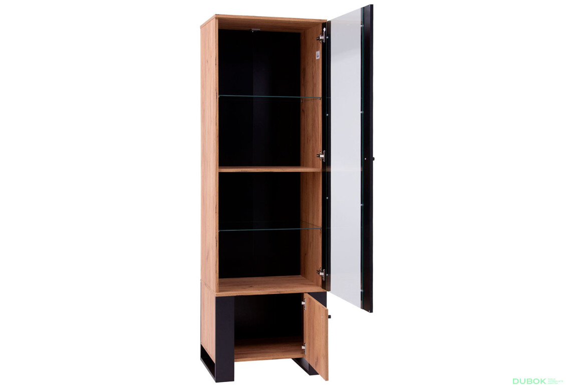 Vitrína 1d1w dub craft zlatý Wood - Fotografie 3 Fotografie 3 - Vitrína 1d1w dub craft zlatý Wood