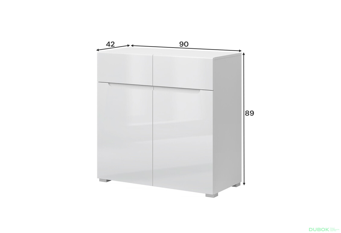 Fotografie 4 - Komoda 2d2s bílý lesk Yolk