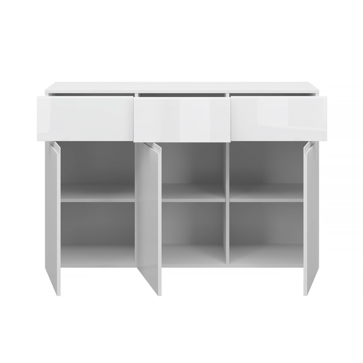 Komoda 3d3s bílý lesk Yolk (obrázek 3)