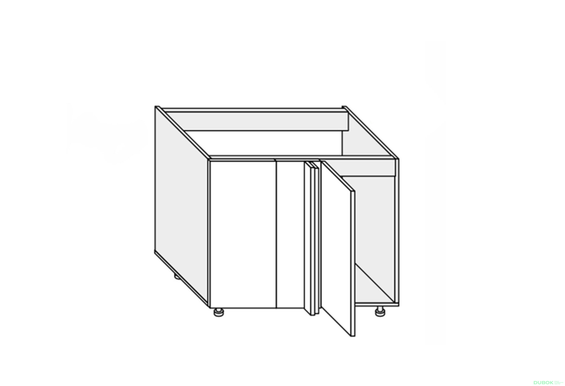 Fotografie 1 - Spodní roh N 90°/820 1dveřový pravý Millenium