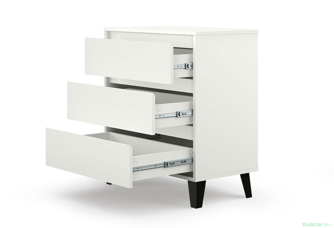 Komoda Borg 3s/70 bílá - Fotografie 5 Fotografie 5 - Komoda Borg 3s/70 bílá