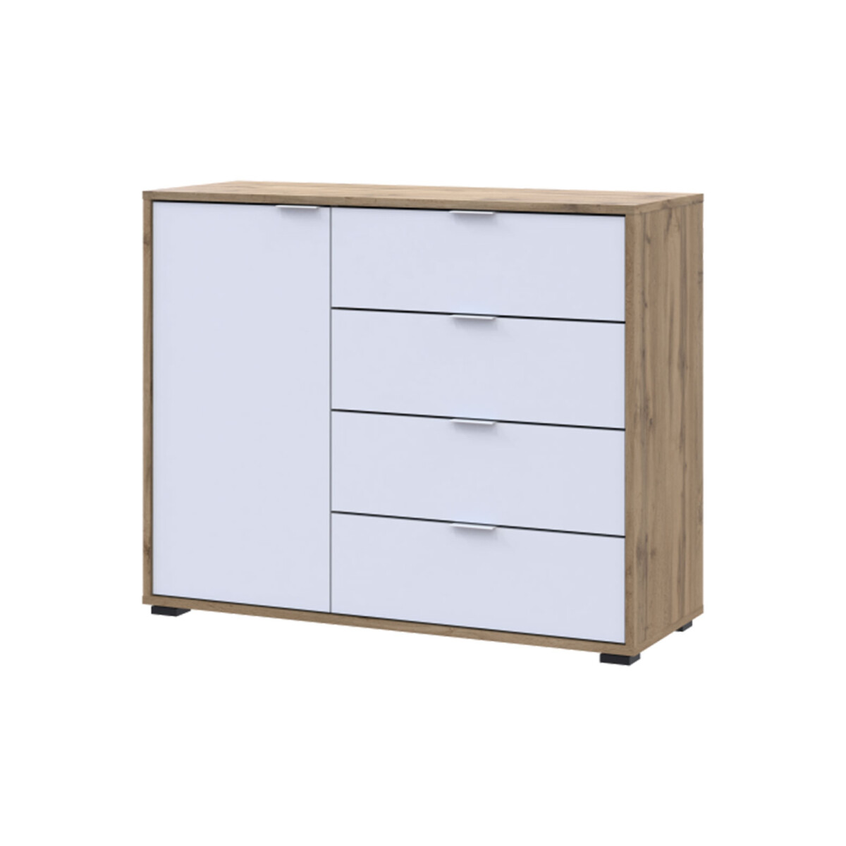 

Komoda s dvířky a 4 zásuvkami C1 100 cm Dub taho / Bílý