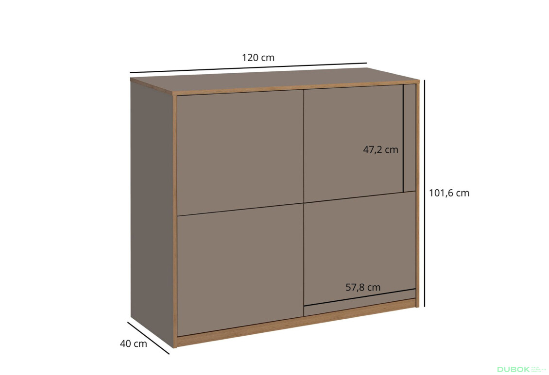 Komoda 4d šedý kubanit Complex - Fotografie 7 Fotografie 7 - Komoda 4d šedý kubanit Complex