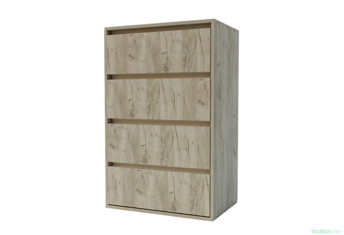 Komoda Idea K 1000/600/4š dub kraft šedý / satén