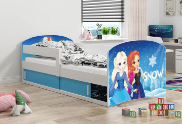 Postel Luki 1 bílé Frozen 80x160 cm s roštem, matrací