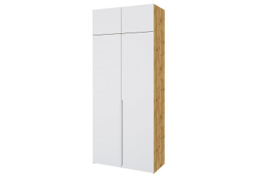 Skříň Neapol 2D 100 s nástavcem, dub appalačský / bílá
